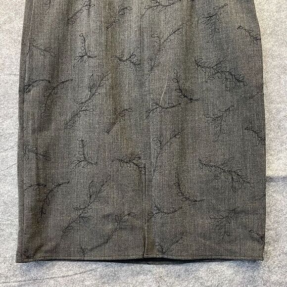 Harold's Dress Women's Size 8 Gray Wool Sleeveless Floral Pencil Embroidered EUC - Picture 13 of 16